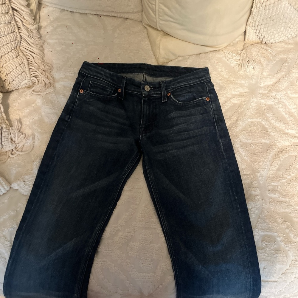 7 For All Mankind Blue Straight Leg Jeans